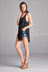 Scoop Neck Tank - Black