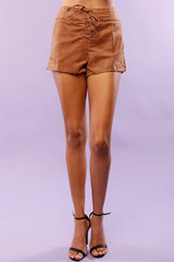 Lace Up Suede Festival Shorts