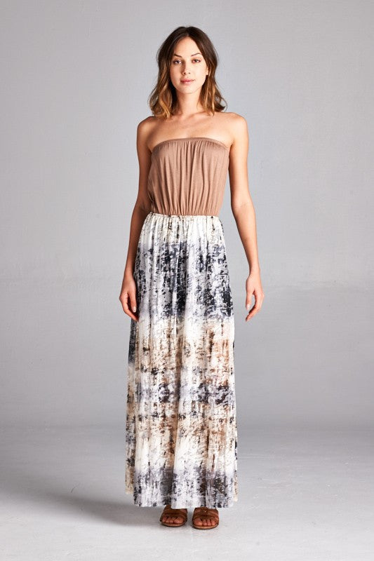 "Spring Rain" Side Slit Maxi Dress