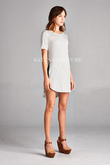 Micromodal Striped Side Slit Tunic Top