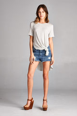 Micromodal Striped Side Slit Tunic Top