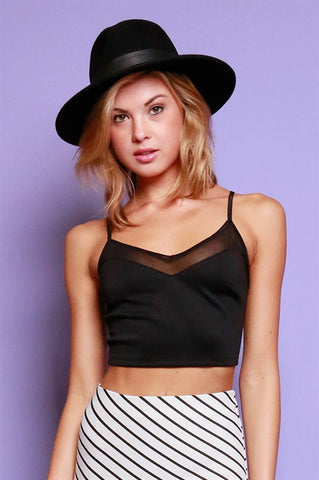 Mesh Inset Crop Top