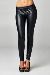 Black Vegan Leather Leggings