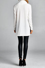 Cowl Neck Sweater Top - Ivory